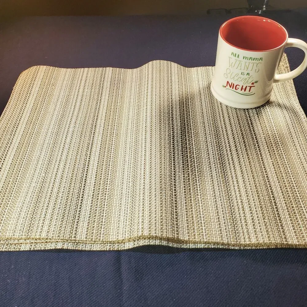 Set of 6 Christmas Table Placemats Glittery Holiday Festive Dining Mat
